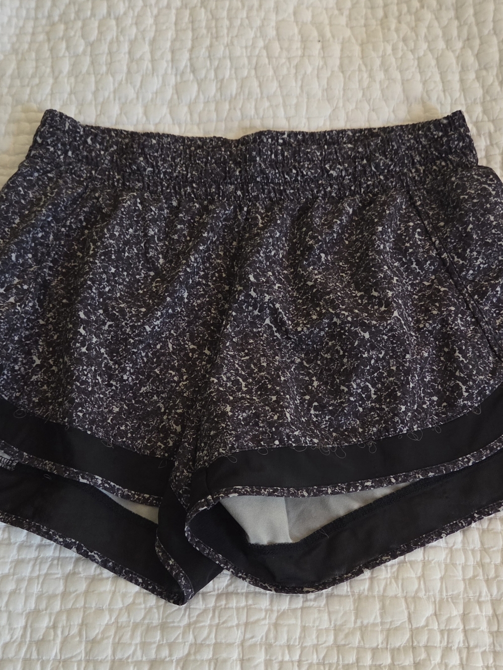 Athleta Printed Mesh Racer Run Shorts